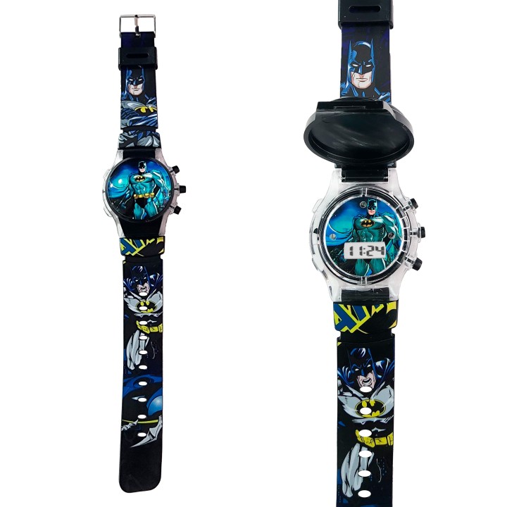 Reloj Niños Digital Tapa Infantil Luces Batman Comics
