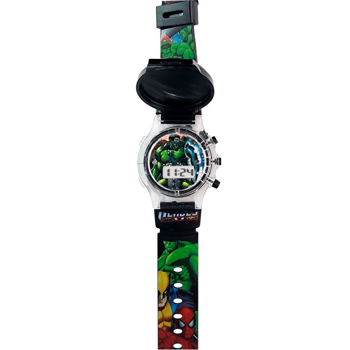 Reloj Niños Digital Tapa Infantil Luces Hulk Hombre Verde