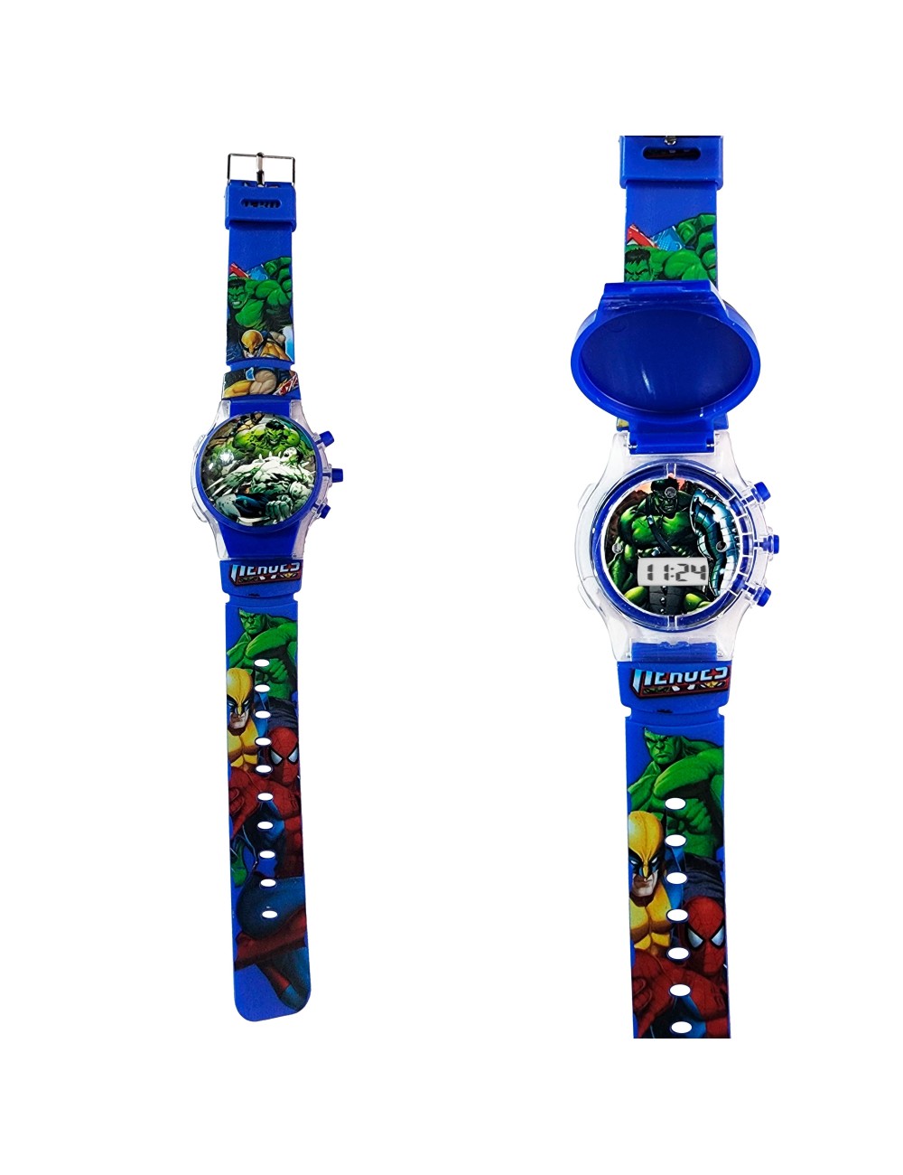 Reloj Niños Digital Tapa Infantil Luces Hulk Hombre Verde