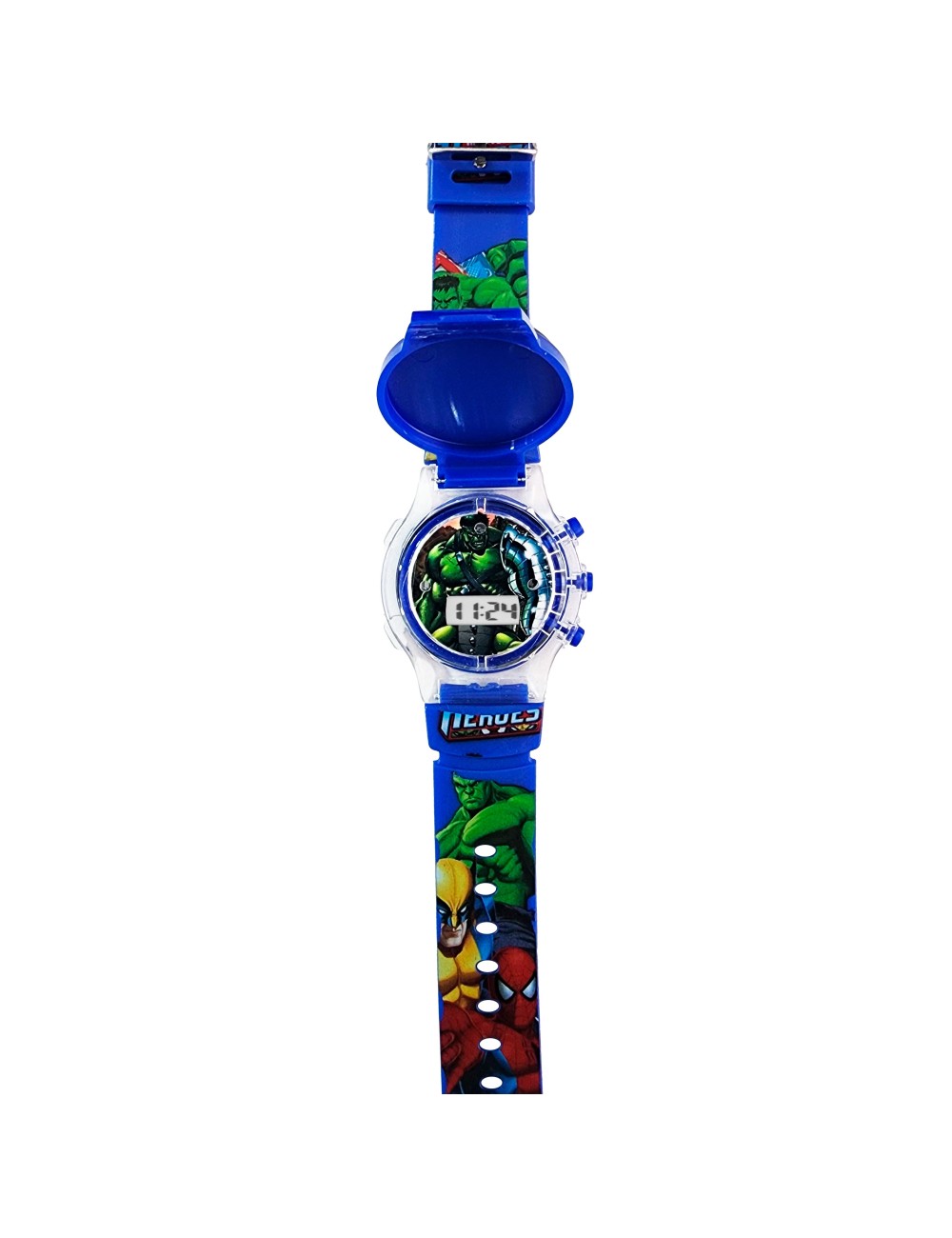 Reloj Niños Digital Tapa Infantil Luces Hulk Hombre Verde