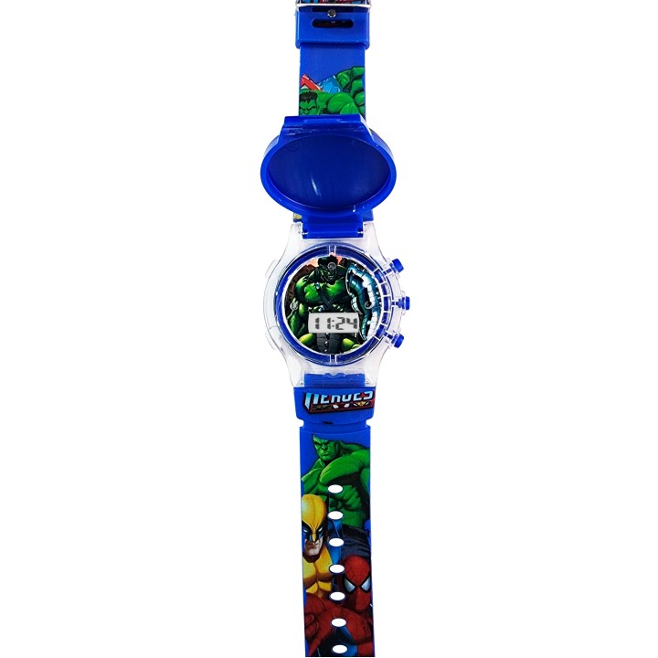 Reloj Niños Digital Tapa Infantil Luces Hulk Hombre Verde