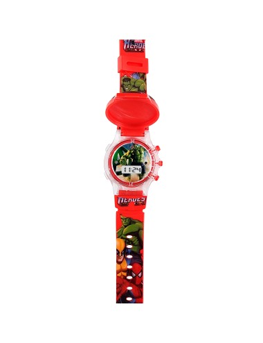 Reloj Niños Digital Tapa Infantil Luces Hulk Hombre Verde