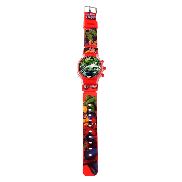 Reloj Niños Digital Tapa Infantil Luces Hulk Hombre Verde