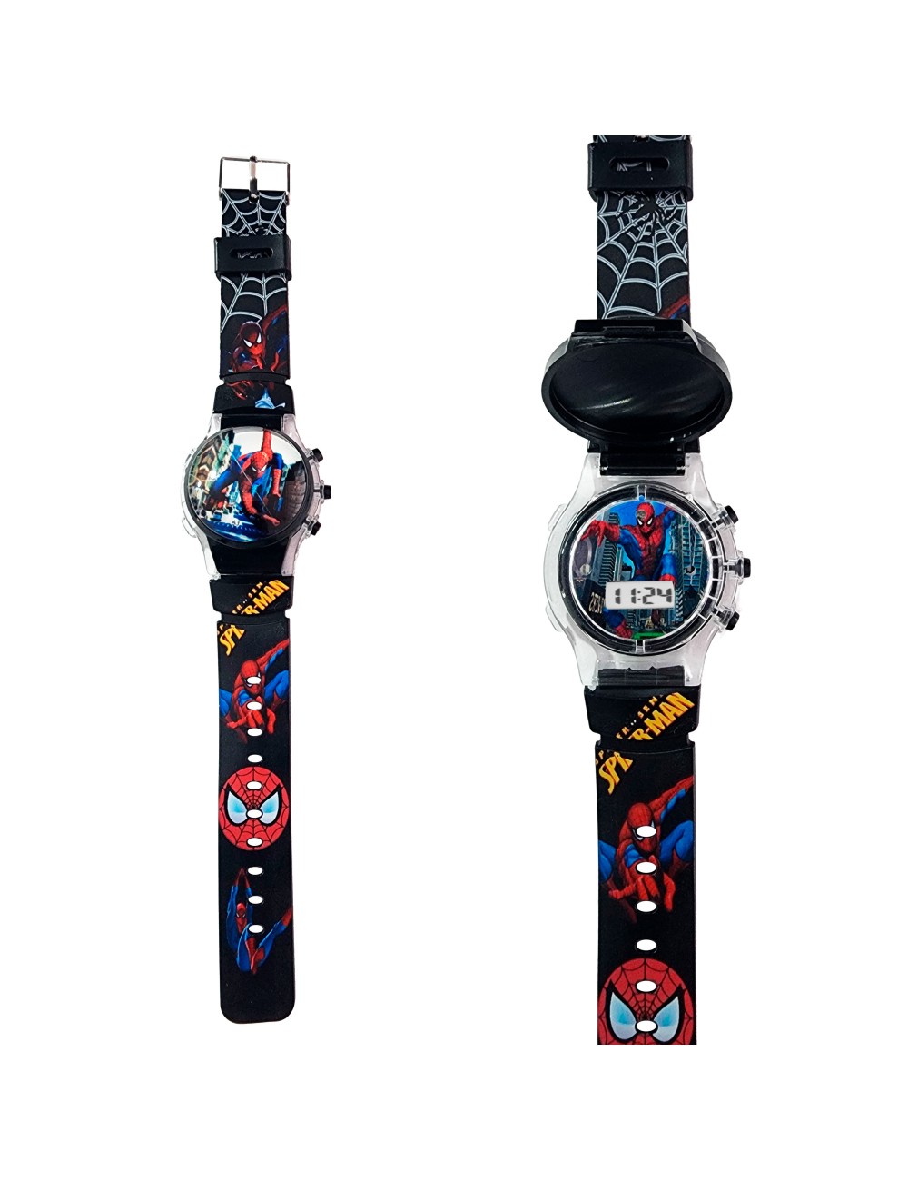 Reloj Niños Digital Tapa Infantil Luces Spiderman Araña