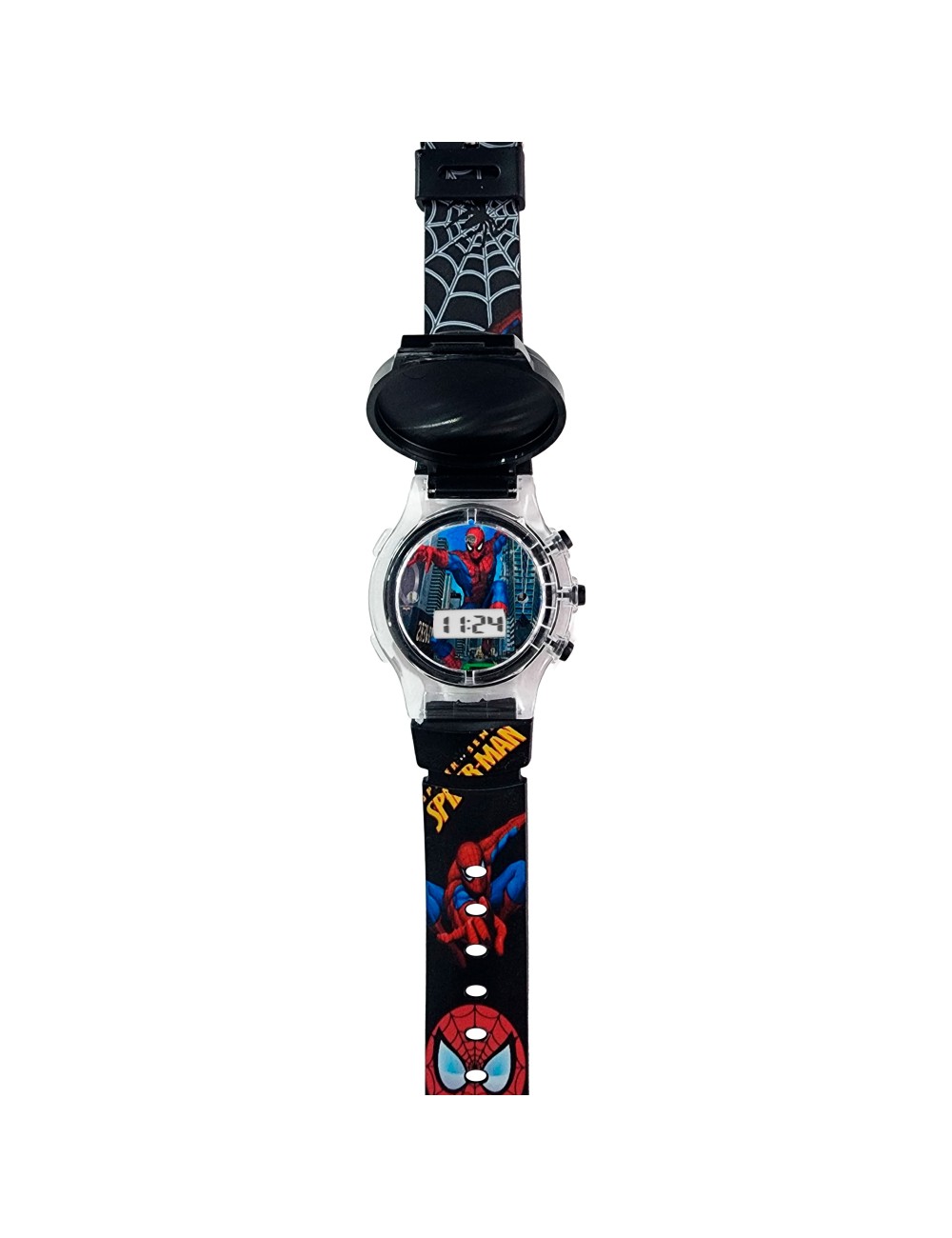 Reloj Niños Digital Tapa Infantil Luces Spiderman Araña