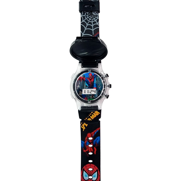 Reloj Niños Digital Tapa Infantil Luces Spiderman Araña