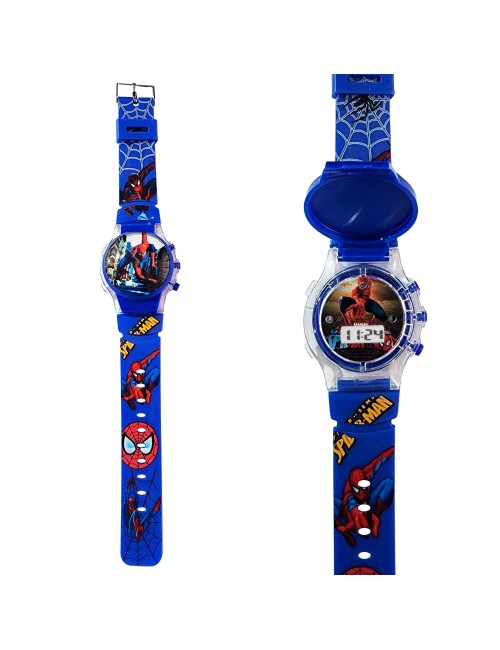 Reloj Niños Digital Tapa Infantil Luces Spiderman Araña