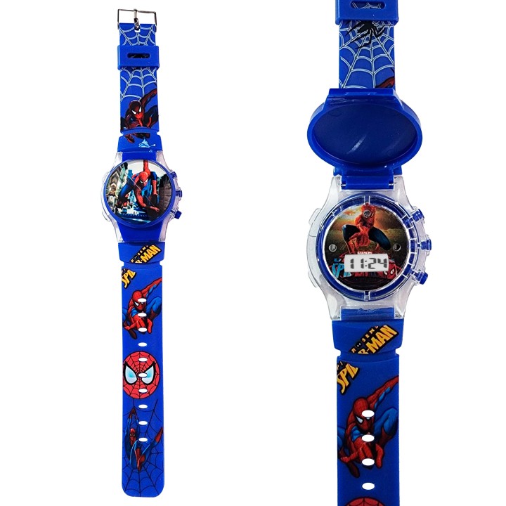Reloj Niños Digital Tapa Infantil Luces Spiderman Araña