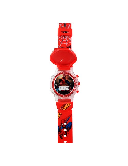 Reloj Niños Digital Tapa Infantil Luces Spiderman Araña