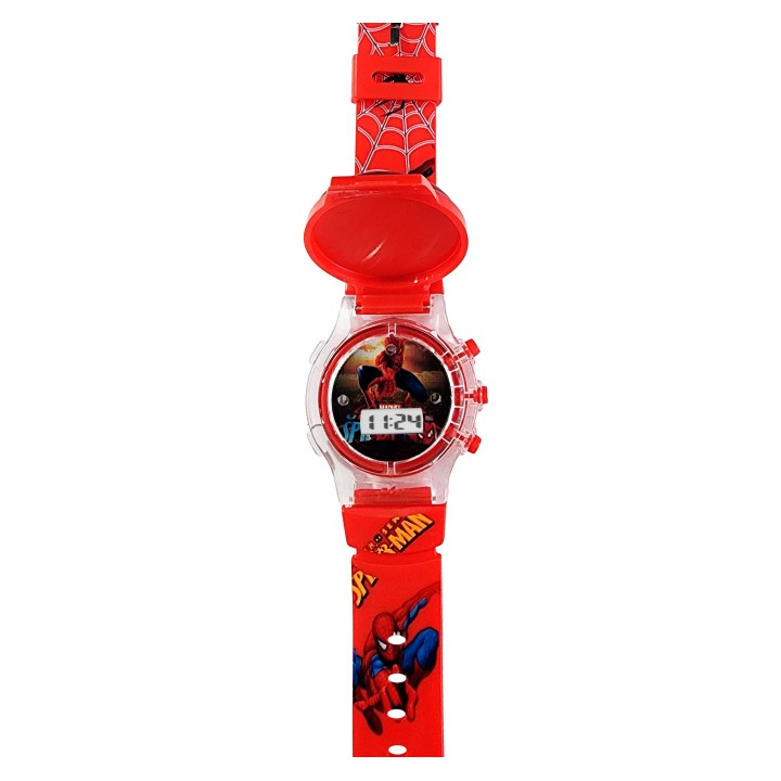 Reloj Niños Digital Tapa Infantil Luces Spiderman Araña