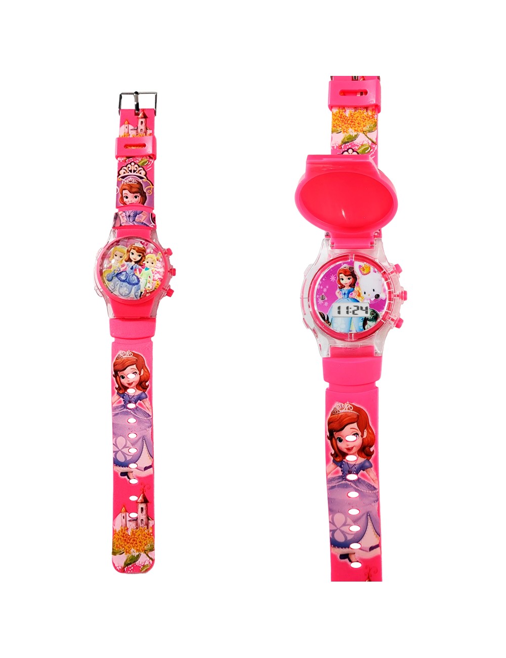 Reloj Niñas Digital Tapa Infantil Luces Princesa Cuentos