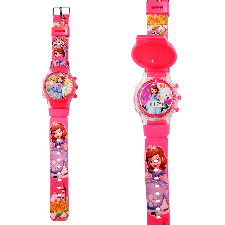 Reloj Niñas Digital Tapa Infantil Luces Princesa Cuentos