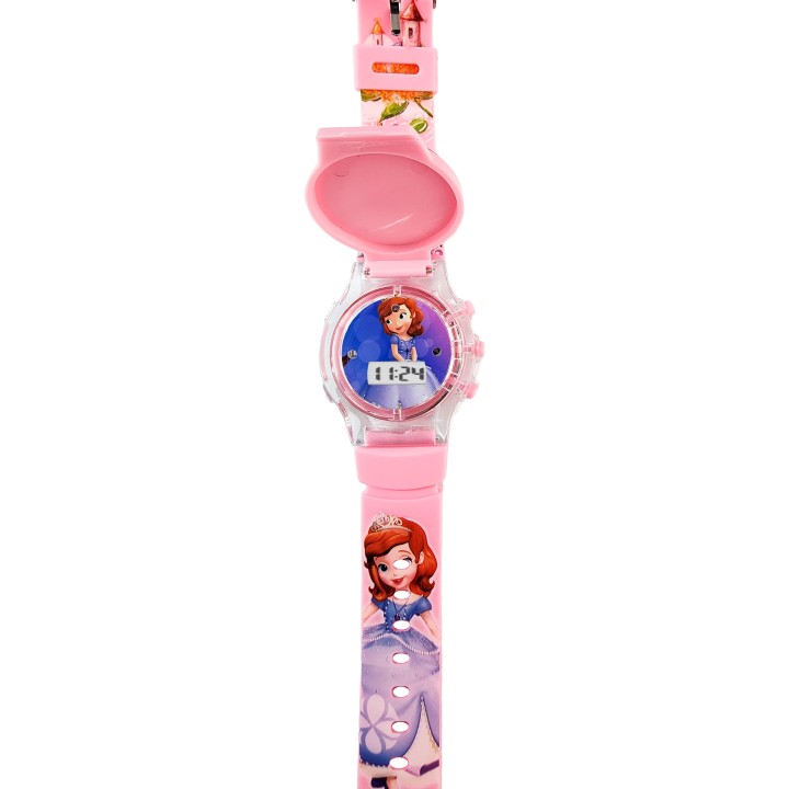 Reloj Niñas Digital Tapa Infantil Luces Princesa Cuentos