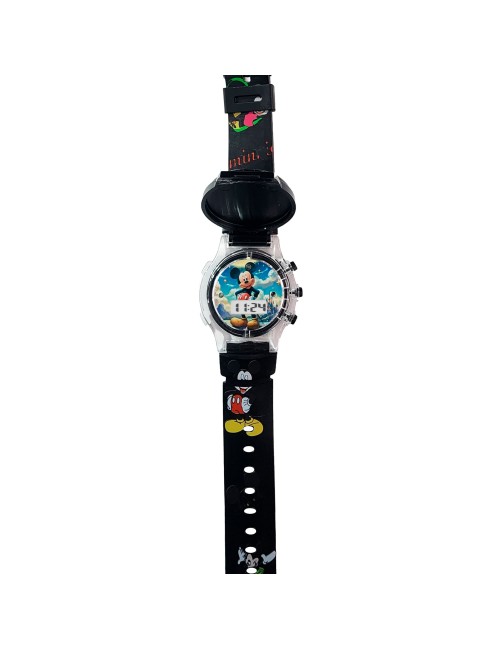 Reloj Niños Digital Tapa Infantil Luces Mickey Mouse