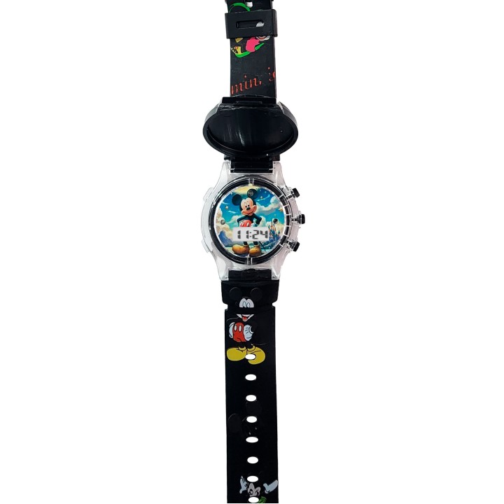 Reloj Niños Digital Tapa Infantil Luces Mickey Mouse