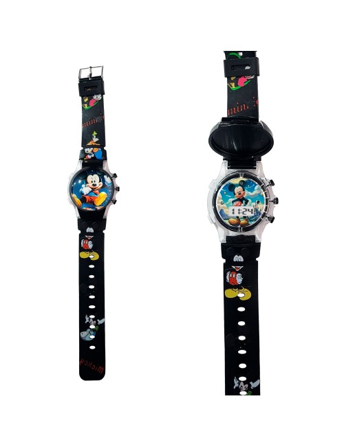 Reloj Niños Digital Tapa Infantil Luces Mickey Mouse