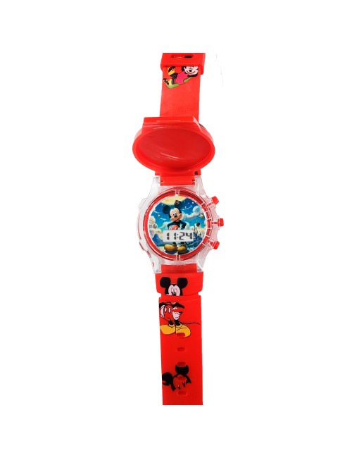 Reloj Niños Digital Tapa Infantil Luces Mickey Mouse