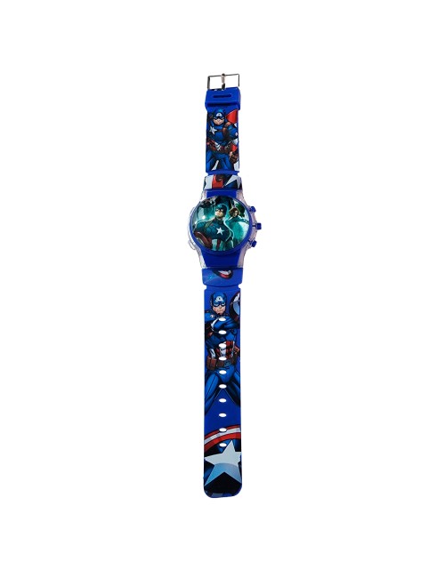 Reloj Niños Digital Tapa Infantil Luces Capitan America