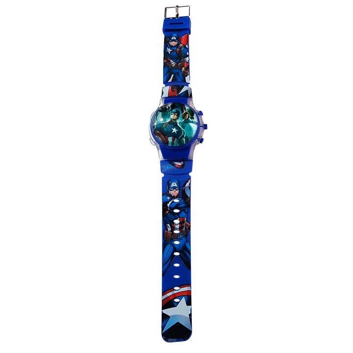 Reloj Niños Digital Tapa Infantil Luces Capitan America