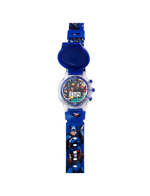 Reloj Niños Digital Tapa Infantil Luces Capitan America