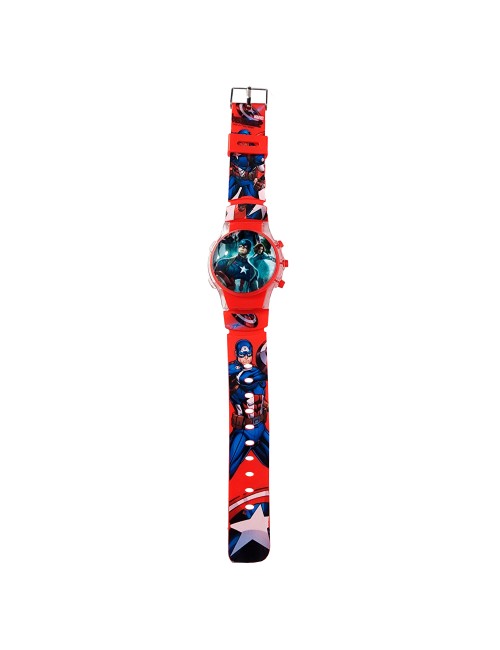 Reloj Niños Digital Tapa Infantil Luces Capitan America