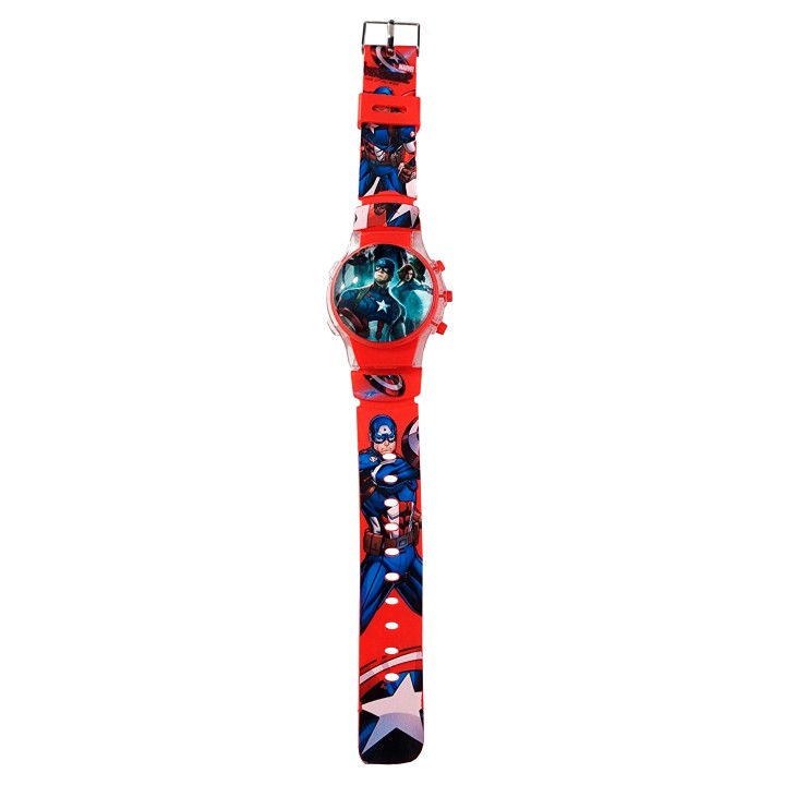 Reloj Niños Digital Tapa Infantil Luces Capitan America