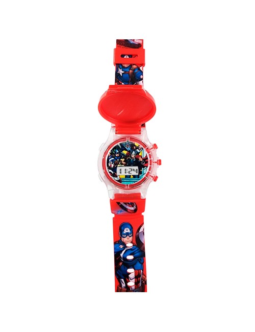 Reloj Niños Digital Tapa Infantil Luces Capitan America