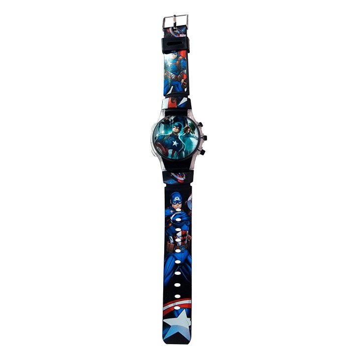 Reloj Niños Digital Tapa Infantil Luces Capitan America