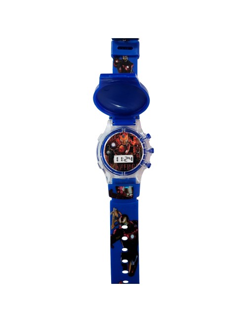 Reloj Niños Digital Tapa Infantil Luces Ironman Comics Heroe
