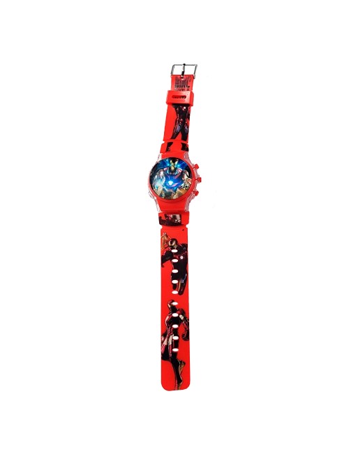 Reloj Niños Digital Tapa Infantil Luces Ironman Comics Heroe