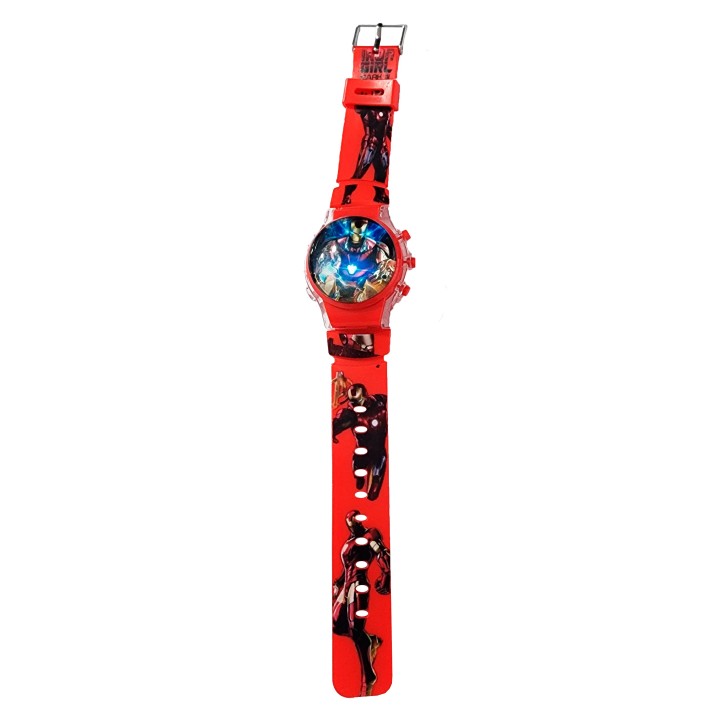 Reloj Niños Digital Tapa Infantil Luces Ironman Comics Heroe