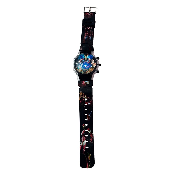 Reloj Niños Digital Tapa Infantil Luces Ironman Comics Heroe
