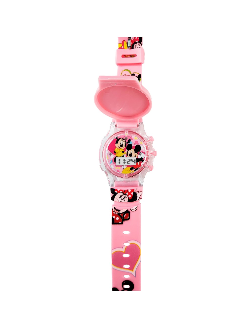 Reloj Niñas Digital Tapa Infantil Luces Sonido Minnie Mouse
