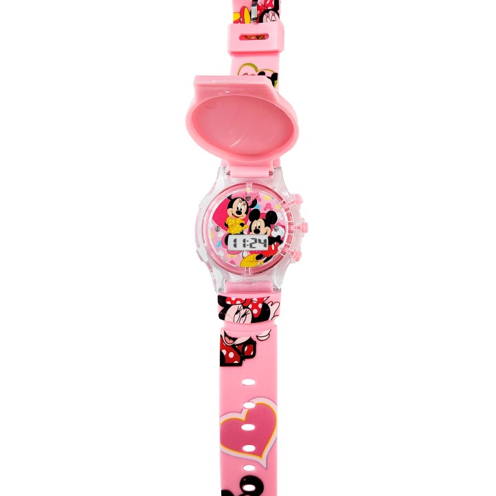 Reloj Niñas Digital Tapa Infantil Luces Sonido Minnie Mouse