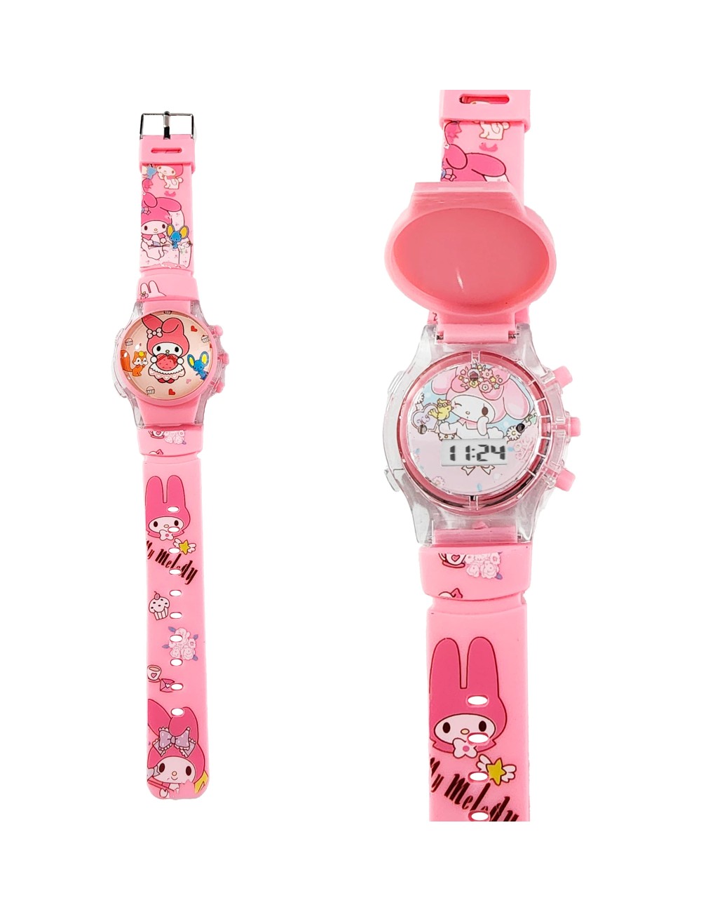 Reloj Niñas Digital Tapa Infantil Luces Melody Anime
