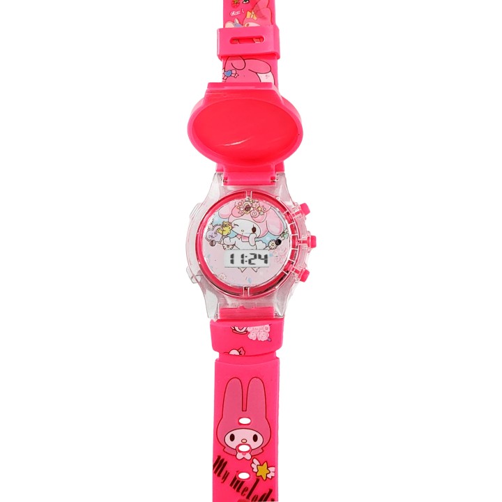 Reloj Niñas Digital Tapa Infantil Luces Melody Anime