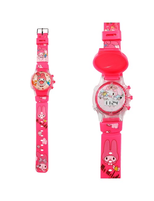Reloj Niñas Digital Tapa Infantil Luces Melody Anime