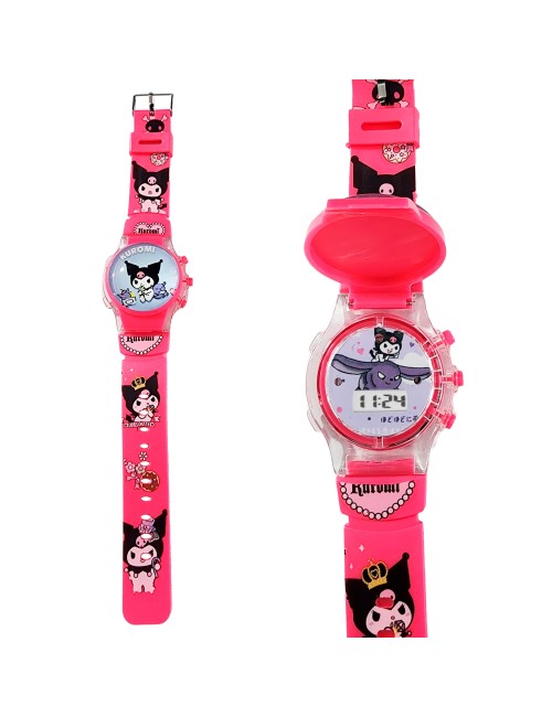 Reloj Niñas Digital Tapa Infantil Luces Sonido Kuromi Anime