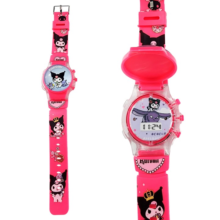 Reloj Niñas Digital Tapa Infantil Luces Sonido Kuromi Anime
