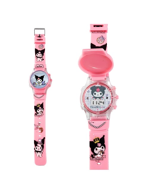 Reloj Niñas Digital Tapa Infantil Luces Sonido Kuromi Anime