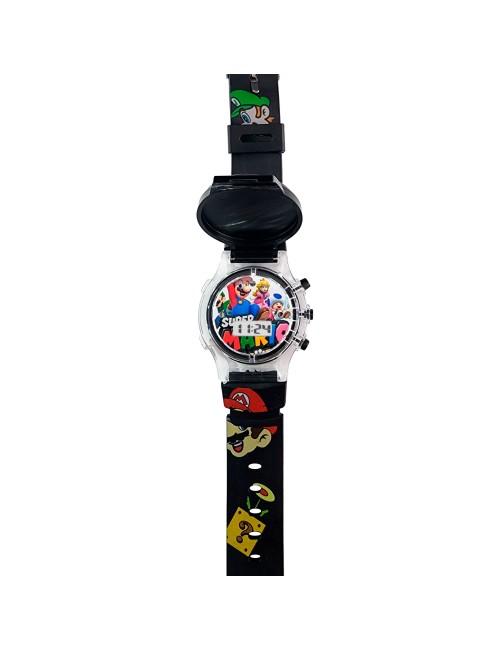Reloj Niños Digital Tapa Infantil Luces Super Mario Bros