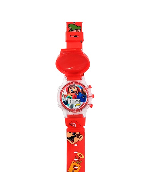 Reloj Niños Digital Tapa Infantil Luces Super Mario Bros