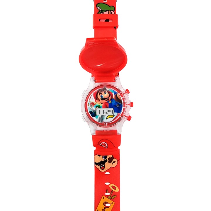 Reloj Niños Digital Tapa Infantil Luces Super Mario Bros