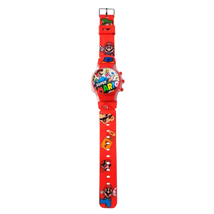 Reloj Niños Digital Tapa Infantil Luces Super Mario Bros