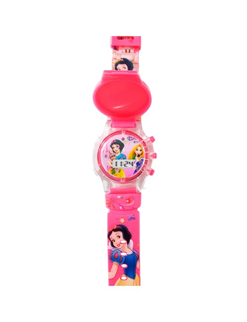 Reloj Niñas Digital Tapa Infantil Luces Sonido Blanca Nieves