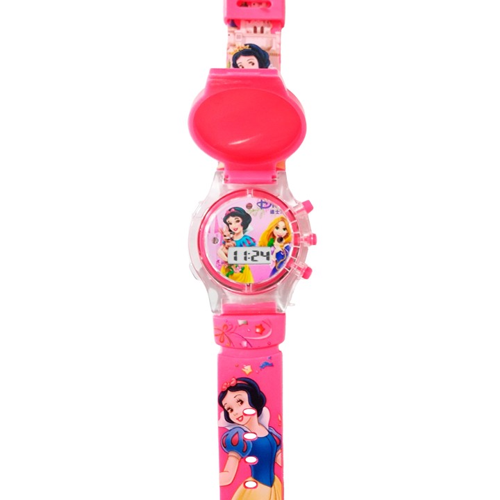 Reloj Niñas Digital Tapa Infantil Luces Sonido Blanca Nieves