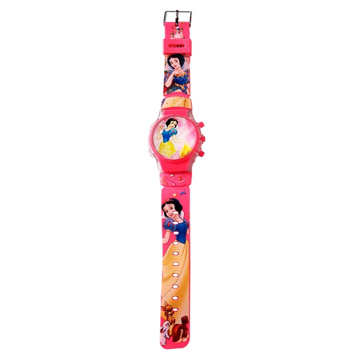 Reloj Niñas Digital Tapa Infantil Luces Sonido Blanca Nieves