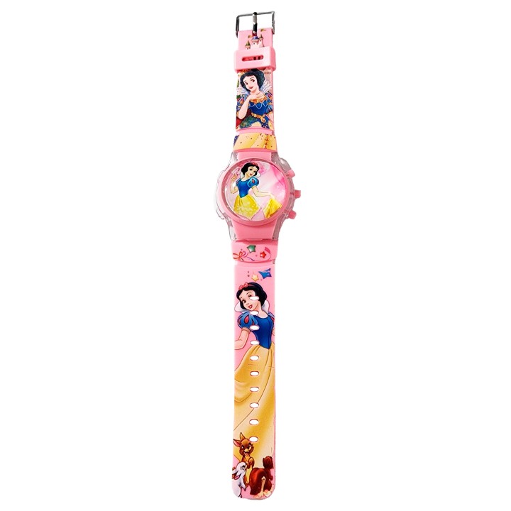 Reloj Niñas Digital Tapa Infantil Luces Sonido Blanca Nieves