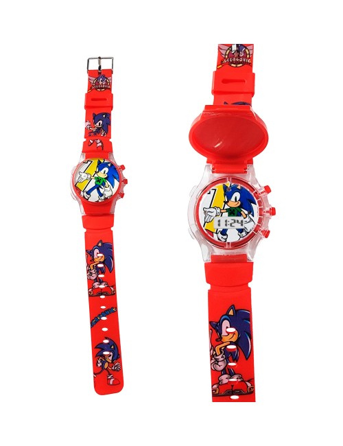 Reloj Niños Digital Tapa Infantil Luces Sonic Anime