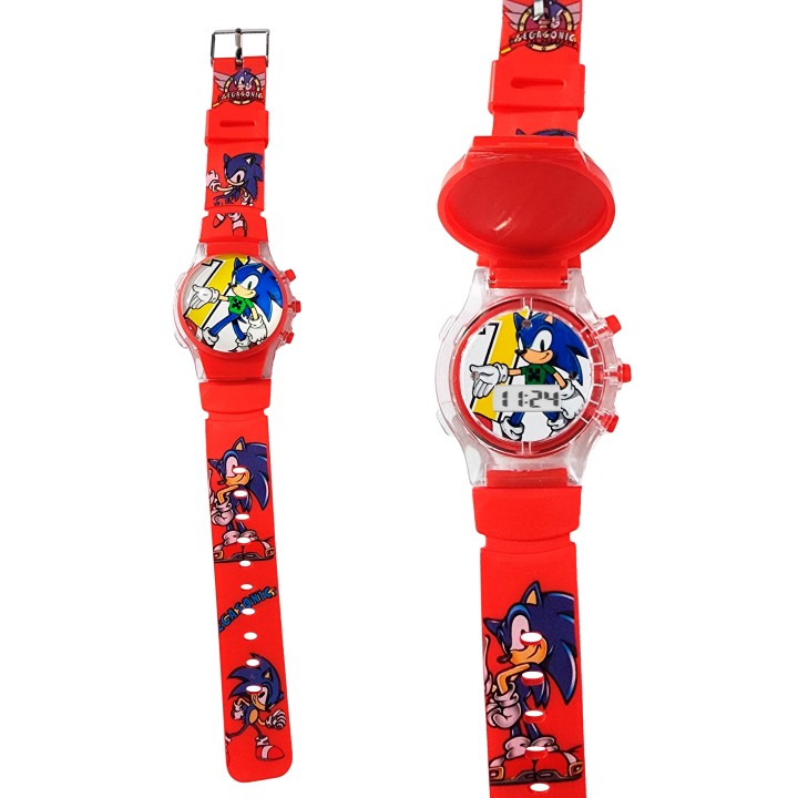 Reloj Niños Digital Tapa Infantil Luces Sonic Anime